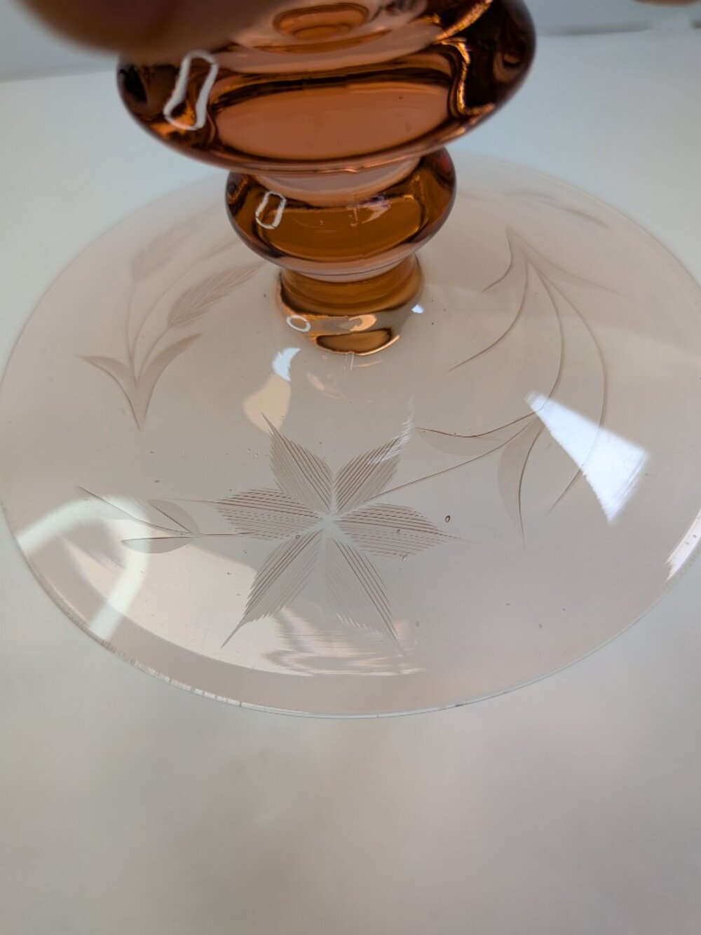 Vintage 1930s Depression Elegant Pink Glass Candle Holder / Pedestal Stand - Picture 10 of 16
